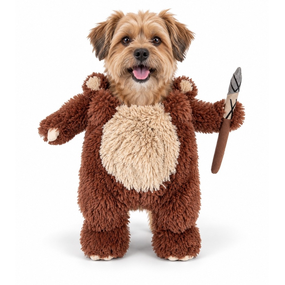 Petco Dog Size M Ewok Costume Star Wars Brown Faux Fur Halloween Cosplay